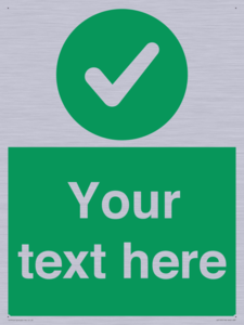 Custom green background, green circle with tick